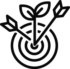 Target with Arrows Icon Symbolizing Goals and Accuracy bullseye archery