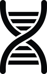 Black DNA double helix icon on white background Keywords: DNA, helix, double helix, genetic