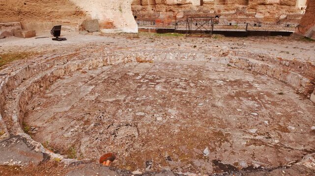 The ruins of the Baths of Caracalla, Rome, Italy, dating back to 212 AD, under the emperors Septimius Severus and Caracalla