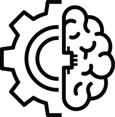 Hybrid icon of a gear and a brain symbolizing AI and engineering Keywords: AI, artificial