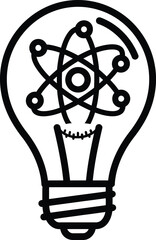 Light Bulb with Atom Symbol Inside Representing Scientific Idea innovation science