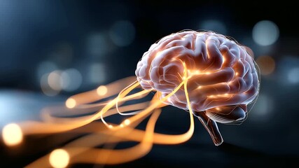 Brain computer interface exploration for neural networks soft futuristic backdrop cognitive processing systems AI consciousness connection advanced computing visualization wit