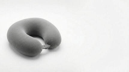 Gray travel neck pillow isolated on white background