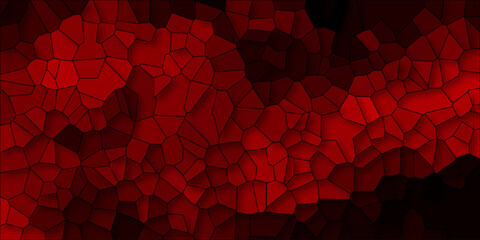 Deep Red Abstract Geometric Mosaic Pattern with Dark Vignette and Polygonal Cells background