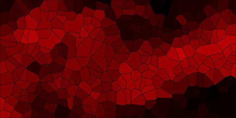 Deep Red Abstract Geometric Mosaic Pattern with Dark Vignette and Polygonal Cells background
