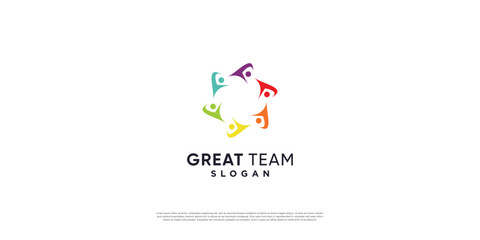 Team work logo with modern unique concept Premium Vector part 8