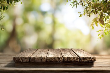 Natural display platform in lush greenery