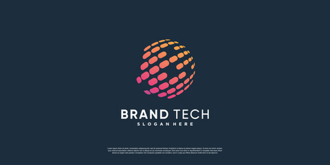 Globe logo with modern technology concept Premium Vector part 18