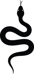 Obraz premium Black snake silhouette isolated on transparent background, Vector, illustration