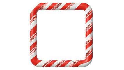 Fototapeta premium Candy cane striped smartphone frame isolated on transparent background