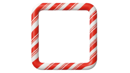Candy cane striped smartphone frame isolated on transparent background