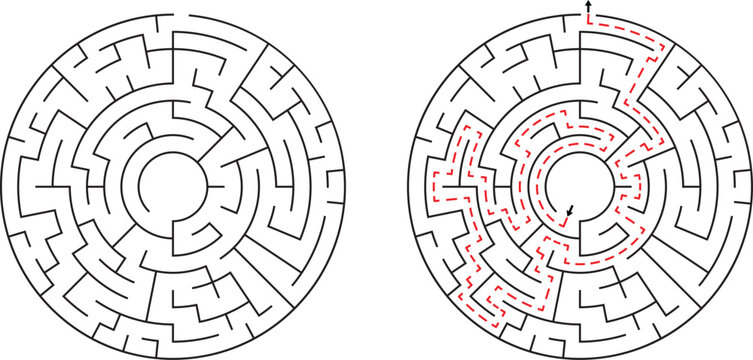 Circular Maze Puzzles Challenge Problem Solving Skills