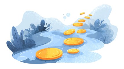 Modern bar chart created from translucent crystals