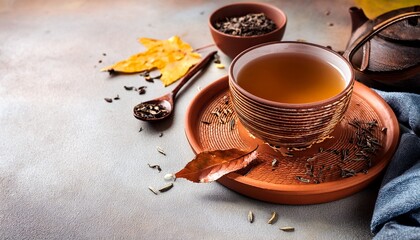Ceramic Cup Tea Seeds Spoon Cup Autumn Drink
