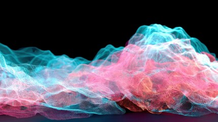 Colorful waves of light showcase motion and depth in digital art display