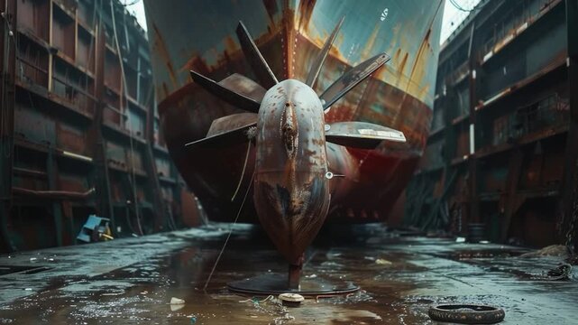 Video A large boat sits idle in a dry dock facility