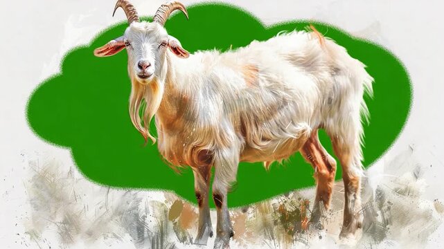 Video A goat standing in a green meadow
