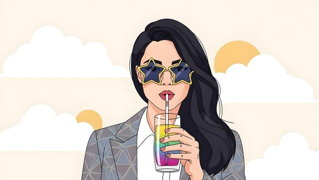 girl with adrink to juse 