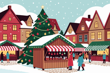 Holiday Market in Flat Style