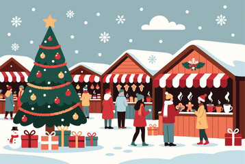 Flat Design Winter Market