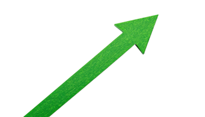 A Simple upward arrow in solid green