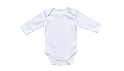 White baby onesie with snap buttons