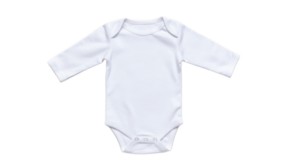 White baby onesie with snap buttons