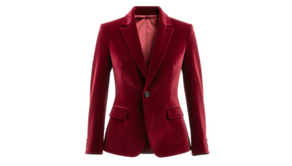 Velvet blazer in deep red