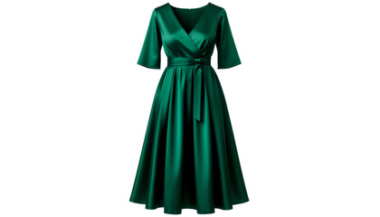 Wrap dress in emerald green