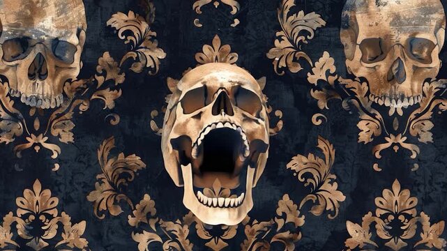 Video A skull  for your digital device background