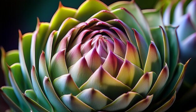 close up of artichoke showing spiraling fibonacci sequence in its bracts artichoke bracts math