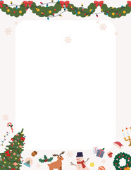 Festive Christmas Border with Holiday Decorations