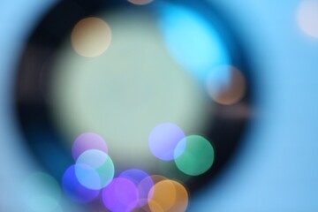 Vinyl disc and lights festive photo bokeh artistic background retro style