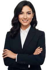 Confident businesswoman portrait isolated on transparent background