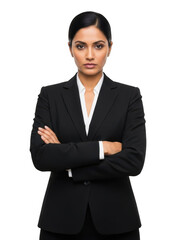 Confident businesswoman isolated on transparent background