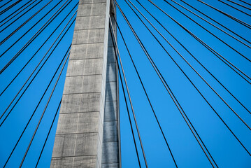 Detail of Anzac Bridge, Sydney, NSW, Australia