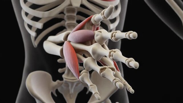 3D Animation of Human Interossei Muscles and Skeletal Structure