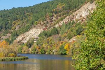 Obraz premium Landscape of Iskar River, passing near Lake Pancharevo, Bulgaria