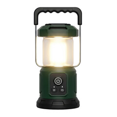 Green Camping Lantern Isolated Black Background