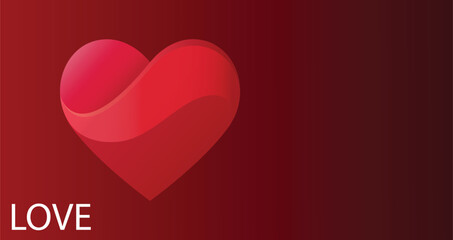 Glossy Red Heart Love Background for Valentine Romance Design