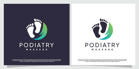 Naklejka premium Podiatrist logo with creative element style Premium Vector part 4