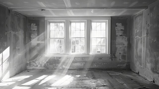 Video Abandoned space with furniture removed, empty walls