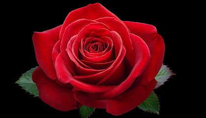 Close Up Of A Vibrant Red Rose In Full Bloom Isolated On A Transparent Background Perfect For Design Projects