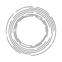 Black circular dashed line pattern on white background.