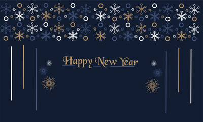 Happy new years background with snowflakes