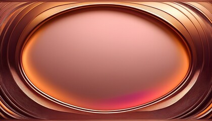 abstract frame background with sweeping dark bronze metallic curves bordering a smooth warm pink and orange gradient center