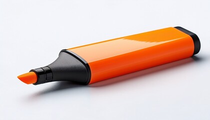 Orange Highlighter Or Marker Pen Isolated