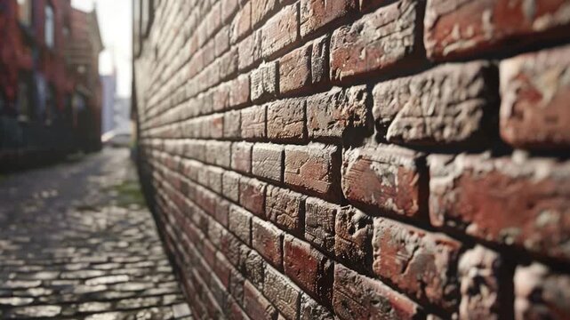 Video A  of a brick wall adjacent to a street, providing a simple yet effective urban backdrop
