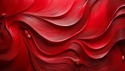 Red Abstract Background With Wavy Curves And Festive Holiday Design Elements