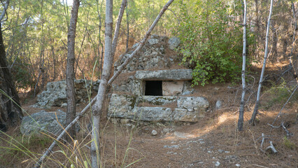 The rock tombs from ancient city Phaselis, Antalya